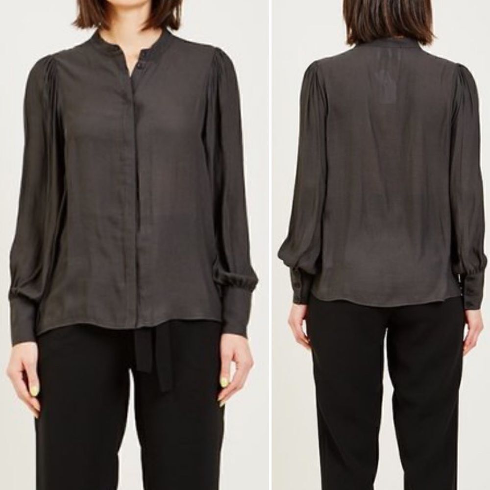JUST FEMALE Dark Grey Carolyn Blouse-S